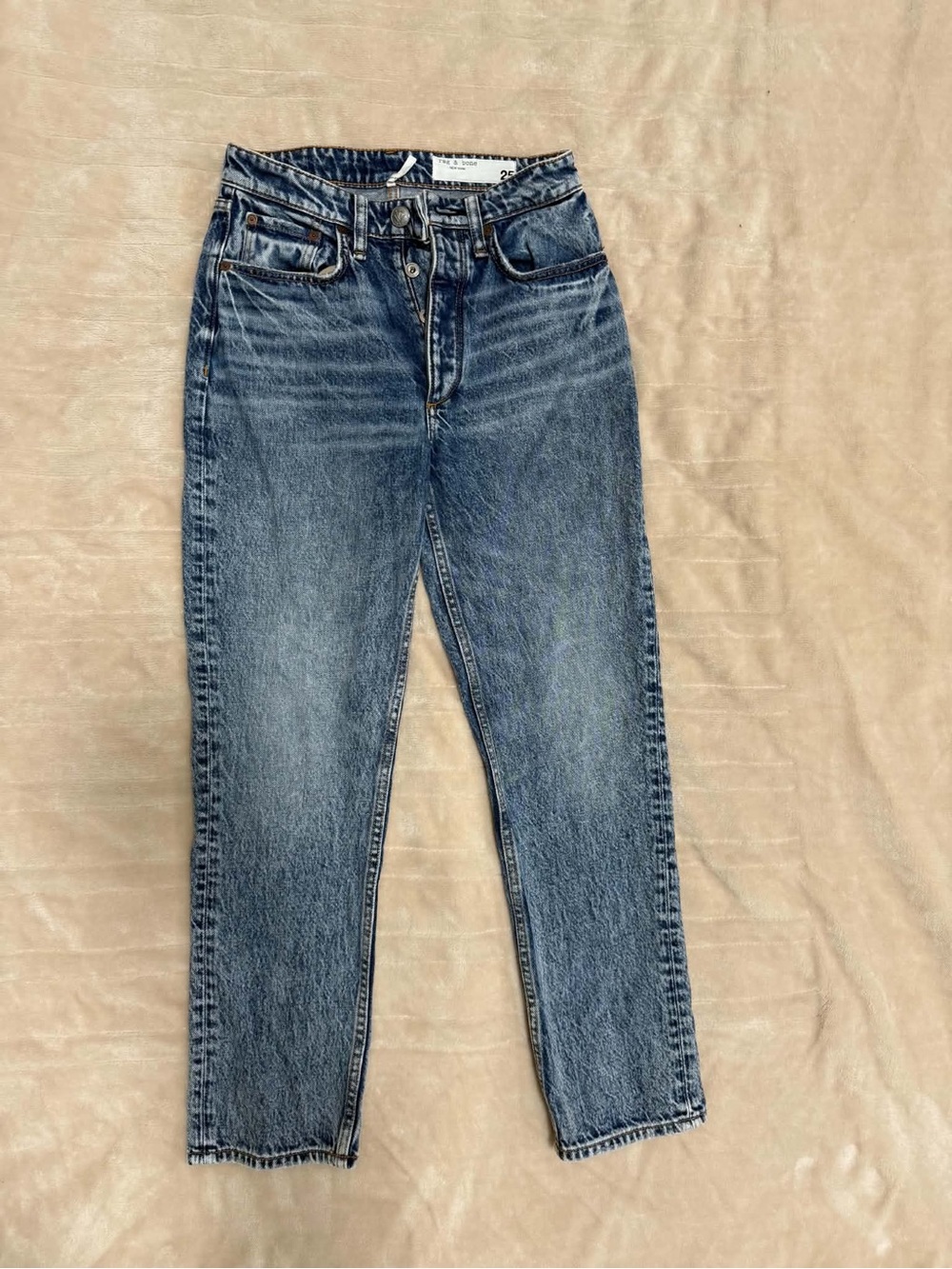 Rag & Bone button, fly high rise  skinny jeans Blue Women's Jeans 25